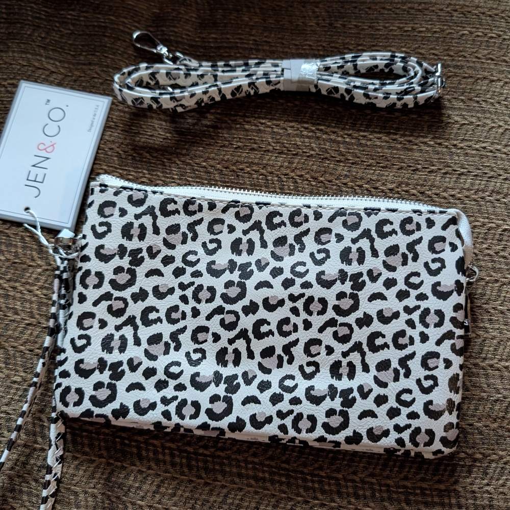 Leopard Print Women's Bag - Black and White